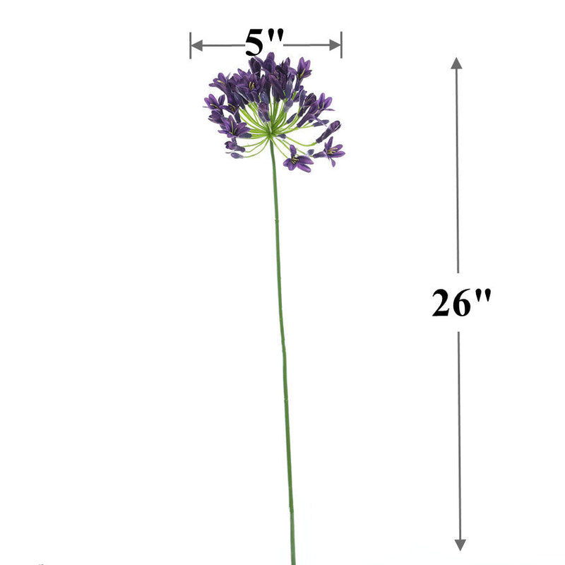 26 Inch Agapanthus Africanus Stems 10 Pcs Faux Silk African Lily Fall Flowers Bulk