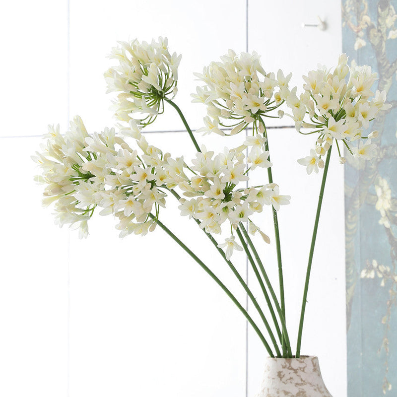 26 Inch Agapanthus Africanus Stems 10 Pcs Faux Silk African Lily Fall Flowers Bulk