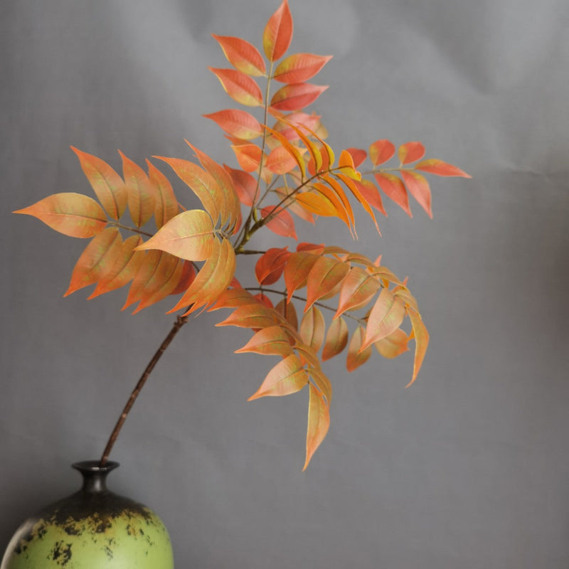 29 Inch Artificial Ailanthus Leaf Stems Branches 10 Pcs Fall Decoration Plants