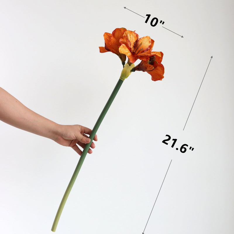 Velvet Amaryllis Stem 24 Inch Artificial Flower Silk Material