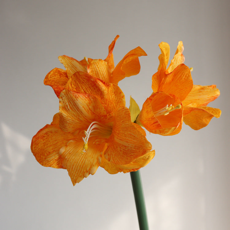 Velvet Amaryllis Stem 24 Inch Artificial Flower Silk Material