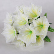 Amaryllis Bush Artificial Flowers 10 Pcs 12 Inch Red Silk Outdoor Christmas Garden Decor