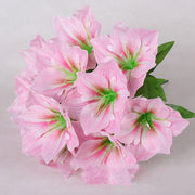 Amaryllis Bush Artificial Flowers 10 Pcs 12 Inch Red Silk Outdoor Christmas Garden Decor