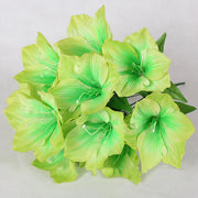 Amaryllis Bush Artificial Flowers 10 Pcs 12 Inch Red Silk Outdoor Christmas Garden Decor