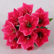 Amaryllis Bush Artificial Flowers 10 Pcs 12 Inch Red Silk Outdoor Christmas Garden Decor
