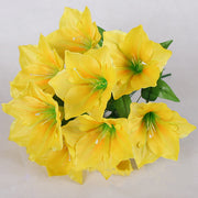 Amaryllis Bush Artificial Flowers 10 Pcs 12 Inch Red Silk Outdoor Christmas Garden Decor