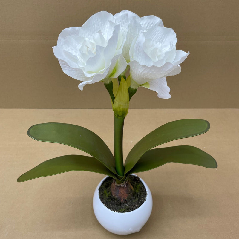 15 Inch Artificial Amaryllis Potted Flowers 1 Pc Holiday Christmas Decoration