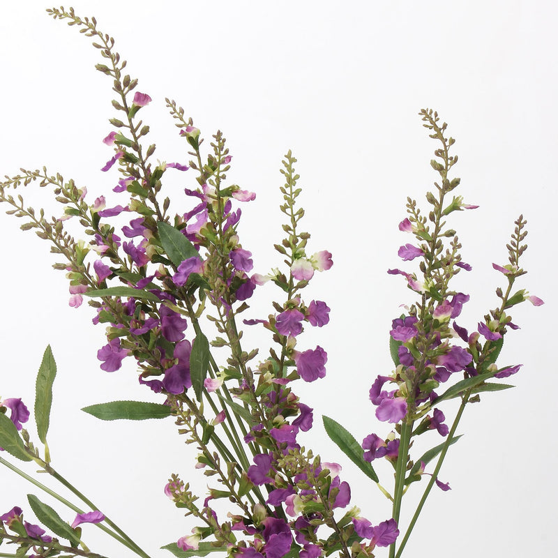 26 Inch Angelonia Stems Spray Violet Purple Silk Artificial Flowers 10 Pcs Bulk