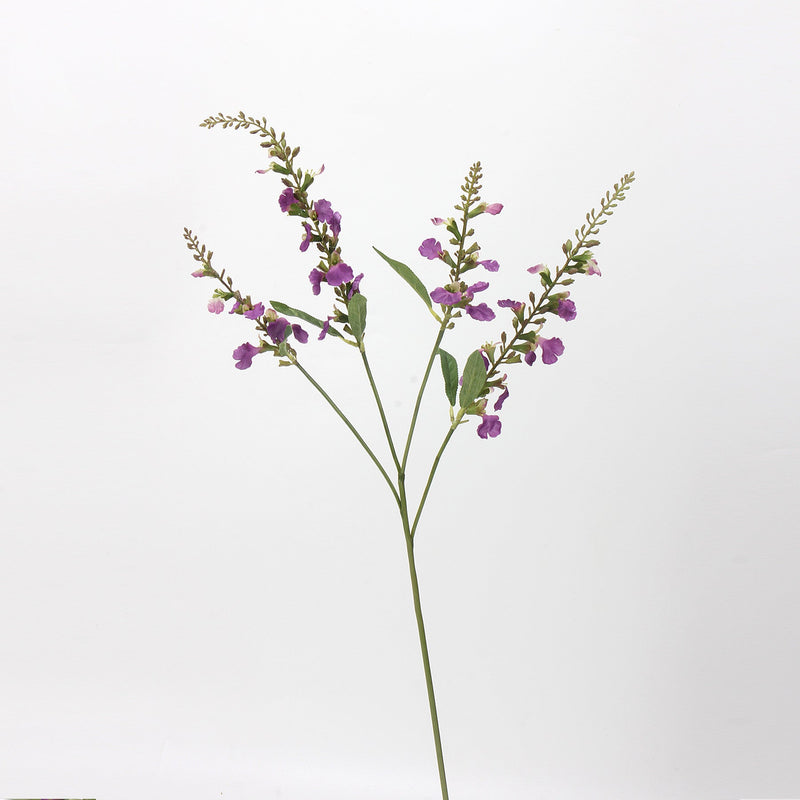 26 Inch Angelonia Stems Spray Violet Purple Silk Artificial Flowers 10 Pcs Bulk