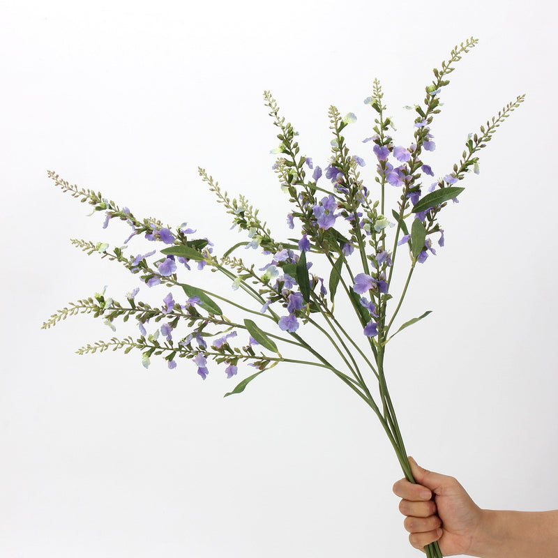 26 Inch Angelonia Stems Spray Violet Purple Silk Artificial Flowers 10 Pcs Bulk