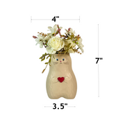Artificial Cat Planter with Artificial Flowers, Cat-Shaped Pot, Bulk Wholesale for Cat Lovers