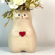 Artificial Cat Planter with Artificial Flowers, Cat-Shaped Pot, Bulk Wholesale for Cat Lovers