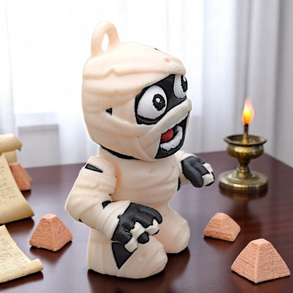 Animated Outhouse Mummy Figurine - Cute Bandaged  Decor (3 Inch Tall)