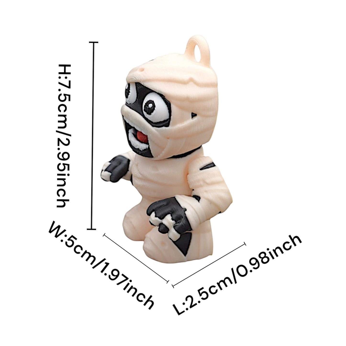 Animated Outhouse Mummy Figurine - Cute Bandaged  Decor (3 Inch Tall)