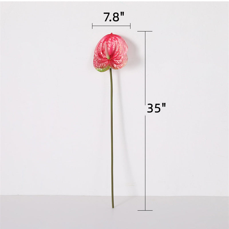 35 Inch Extra Long Anthurium Stems, 10 Pcs Real Touch Artificial Flowers