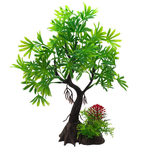 Artificial Aquarium Plants 10 Pcs Green Tree Decorations, 6 Inch, Plastic