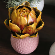 6 Inch Faux Artichoke Floral Arrangement with Vase – Artificial Flower Decor, Bulk Set