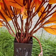 24-Inch Artificial Mum Bouquet with 24 Heads and Vase, UV Resistant Outdoor Memorial Flowers, Bulk Quantity