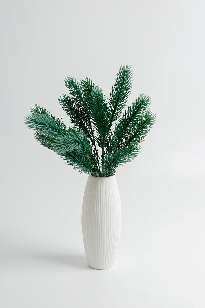 14 Inch Artificial Pine Bush Plants, Bulk Wholesale, 14" Silk Pine Foliage