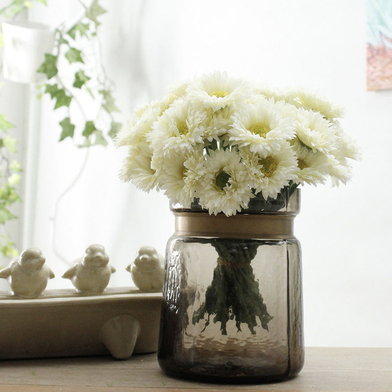 10 Pcs 7.8 Inch Artificial African Gerbera Daisy Stems Silk Flowers Bouquet