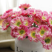 10 Pcs 7.8 Inch Artificial African Gerbera Daisy Stems Silk Flowers Bouquet