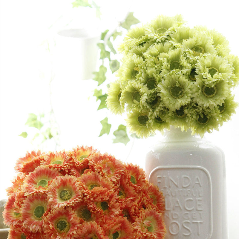 10 Pcs 7.8 Inch Artificial African Gerbera Daisy Stems Silk Flowers Bouquet