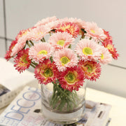 10 Pcs 7.8 Inch Artificial African Gerbera Daisy Stems Silk Flowers Bouquet