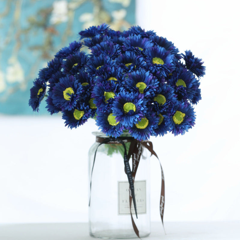 10 Pcs 7.8 Inch Artificial African Gerbera Daisy Stems Silk Flowers Bouquet