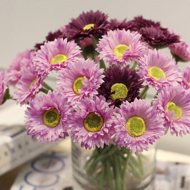 10 Pcs 7.8 Inch Artificial African Gerbera Daisy Stems Silk Flowers Bouquet
