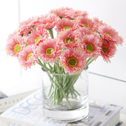 10 Pcs 7.8 Inch Artificial African Gerbera Daisy Stems Silk Flowers Bouquet