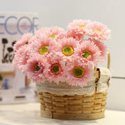10 Pcs 7.8 Inch Artificial African Gerbera Daisy Stems Silk Flowers Bouquet