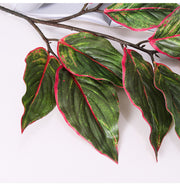 31 Inch Artificial Aglaonema Plant with Red Edge Siam Leaves, Bulk Wholesale Rohdea Calatheas Leaf