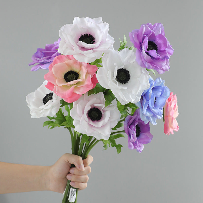 16 Inch Artificial Anemone Stems 10 Pcs Silk Flowers for Vase Centerpieces Wedding Bouquet