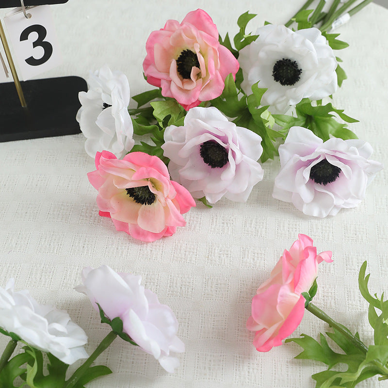 16 Inch Artificial Anemone Stems 10 Pcs Silk Flowers for Vase Centerpieces Wedding Bouquet