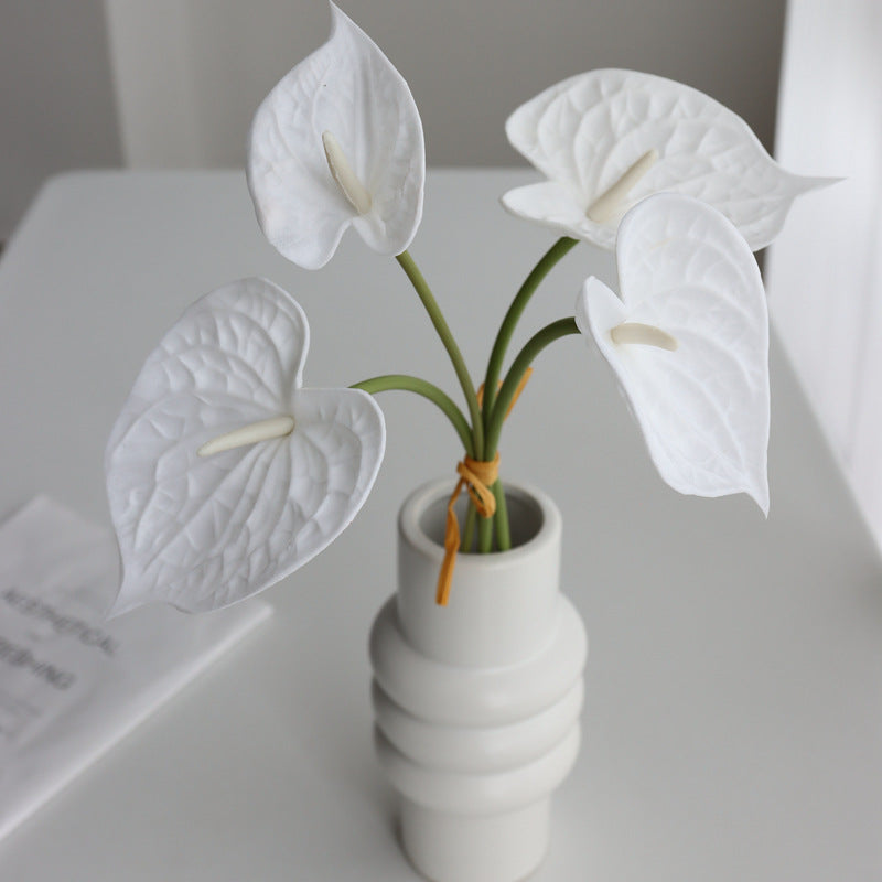 Anthurium Artificial Flowers Bouquet 10 Pcs Real Touch Bulk Wholesale