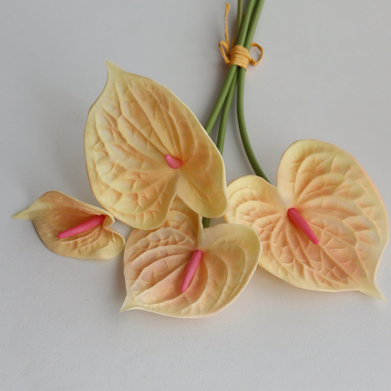 Anthurium Artificial Flowers Bouquet 10 Pcs Real Touch Bulk Wholesale