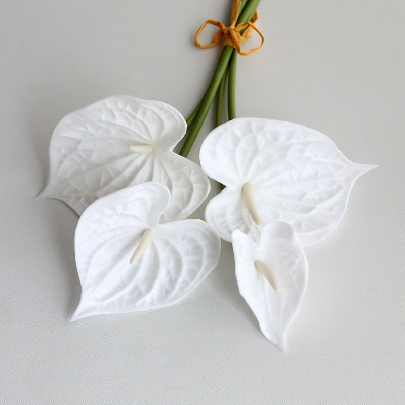 Anthurium Artificial Flowers Bouquet 10 Pcs Real Touch Bulk Wholesale