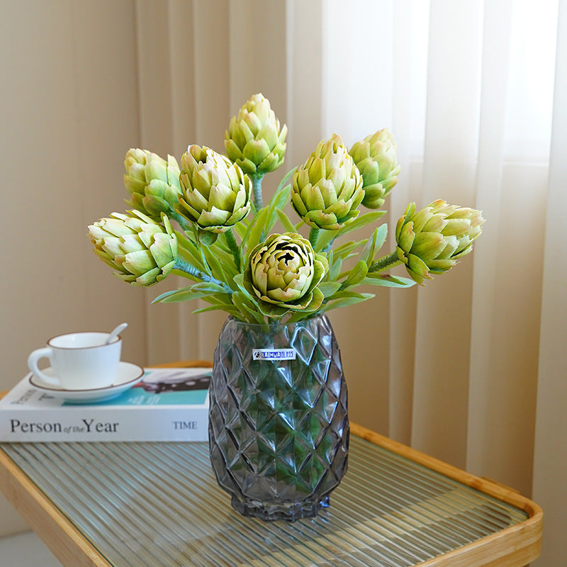 22 Inch Faux Artichoke Fruit Stem Bulk Quantity Artificial Plant Decor