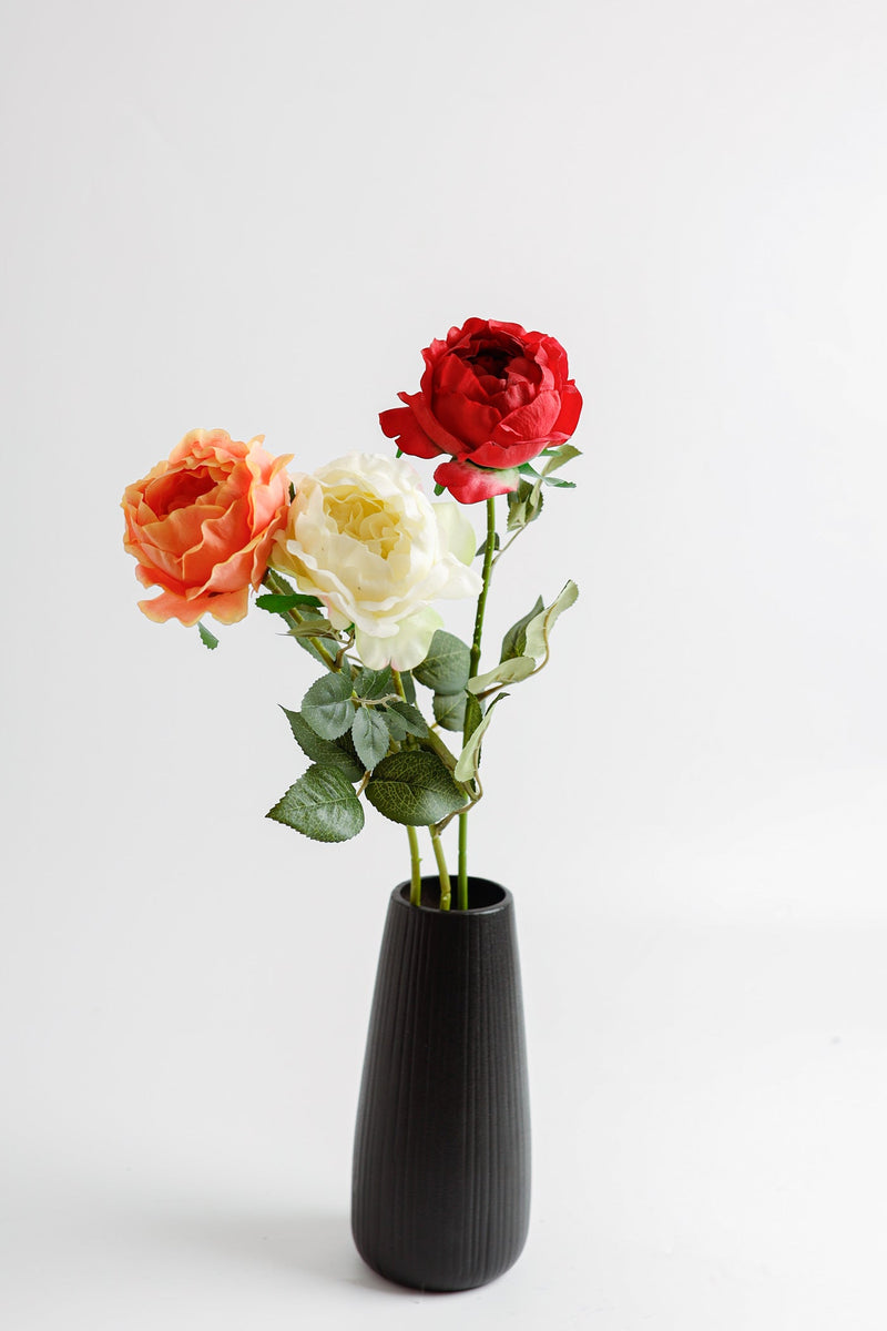26 Inch Artificial Austin Rose Stems – 1 Stem, Silk Flowers