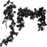 2PCS- 96.45 Inch Artificial Autumn Chrysanthemum Leaf Vine - Fake Garland for Halloween, Christmas Home & Window Decoration