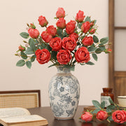 26.4 Inch Artificial Autumn Rose Stems Spray, 10 Pcs Realistic Fall Flowers for Thanksgiving Tabletop Wreath DIY Decor