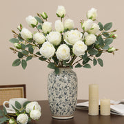 26.4 Inch Artificial Autumn Rose Stems Spray, 10 Pcs Realistic Fall Flowers for Thanksgiving Tabletop Wreath DIY Decor