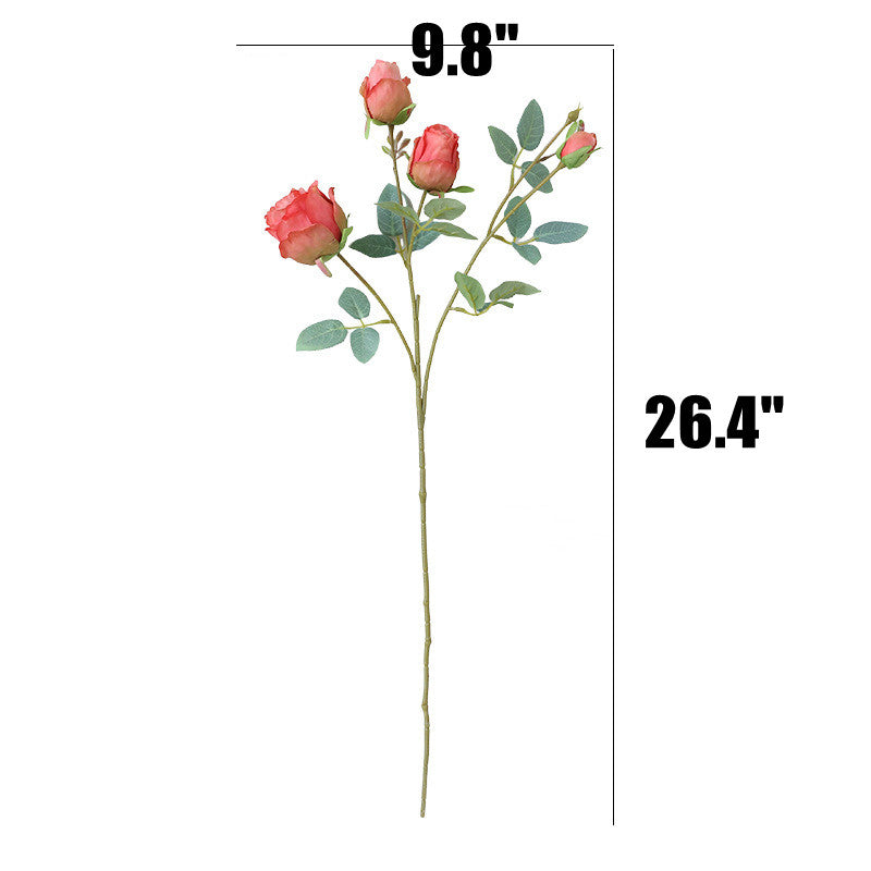 26.4 Inch Artificial Autumn Rose Stems Spray, 10 Pcs Realistic Fall Flowers for Thanksgiving Tabletop Wreath DIY Decor