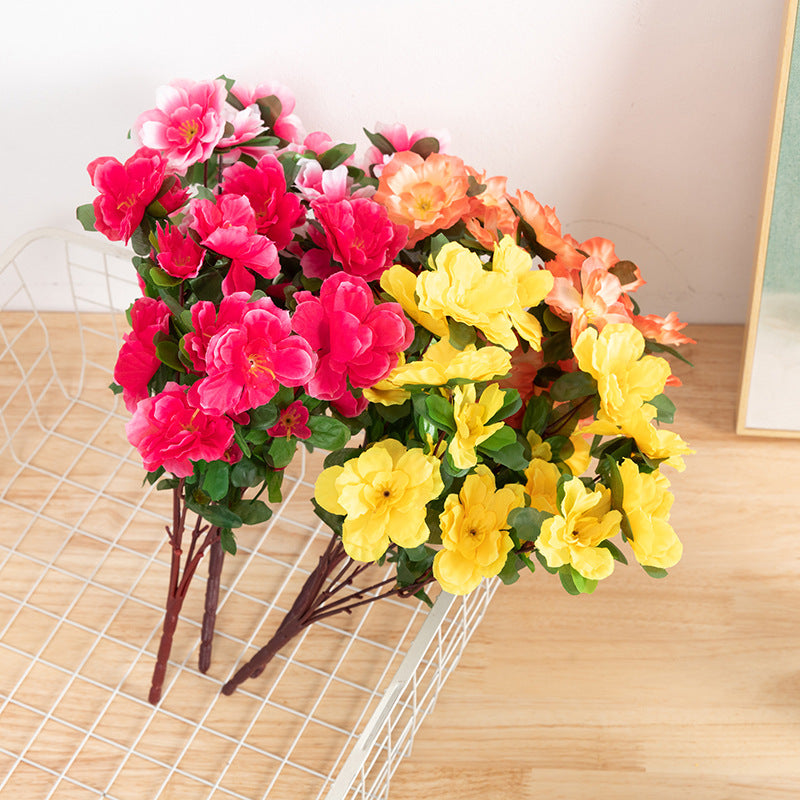 15.7 Inch Large Azalea Bush Silk Artificial Flowers UV Resistant for Outdoors Bulk Quantity
