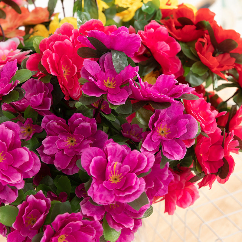 15.7 Inch Large Azalea Bush Silk Artificial Flowers UV Resistant for Outdoors Bulk Quantity