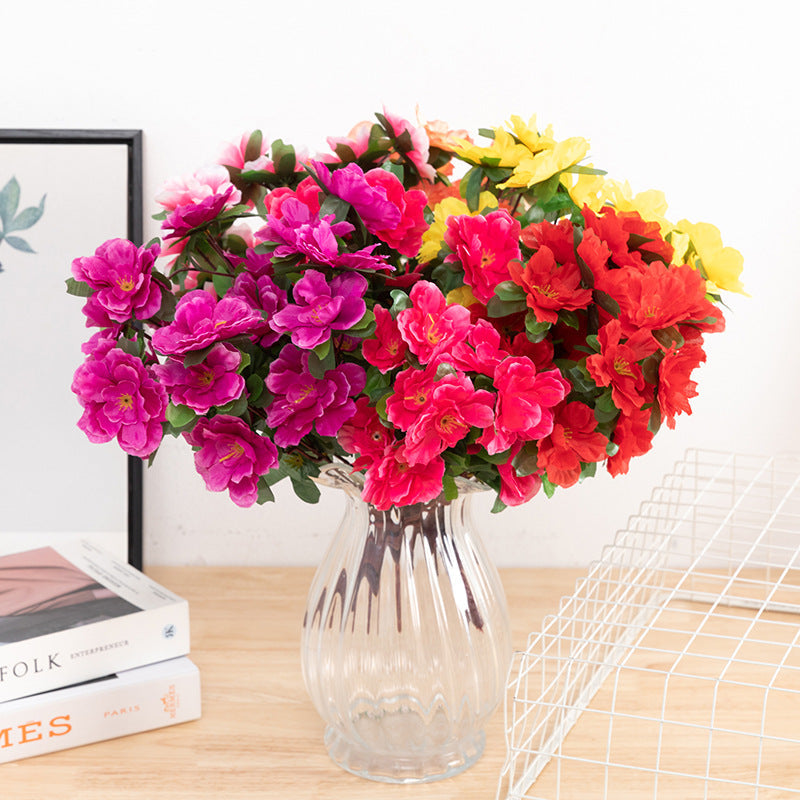 15.7 Inch Large Azalea Bush Silk Artificial Flowers UV Resistant for Outdoors Bulk Quantity