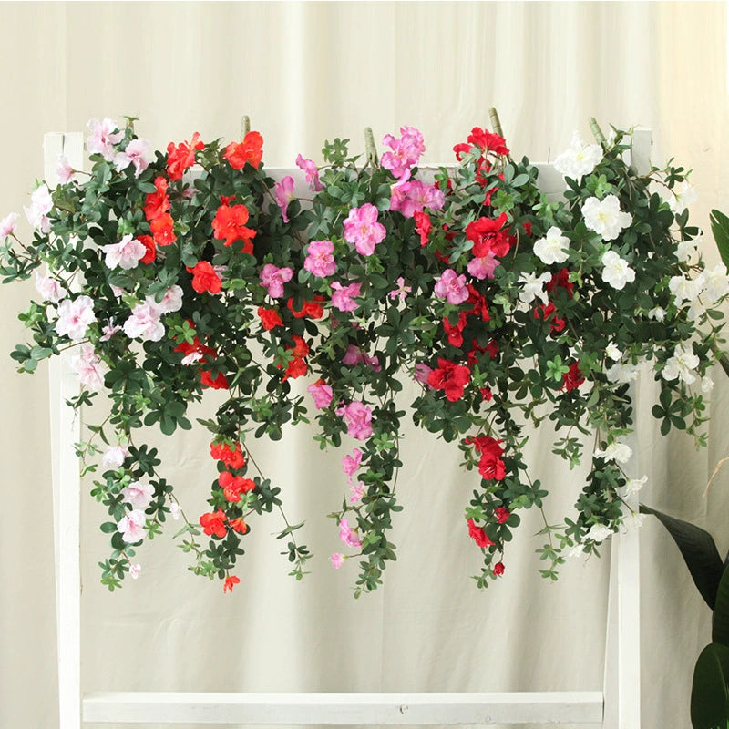 Artificial Azalea Vine Wall Hanging (34 Inches) - 5 Color Options for Home Decor