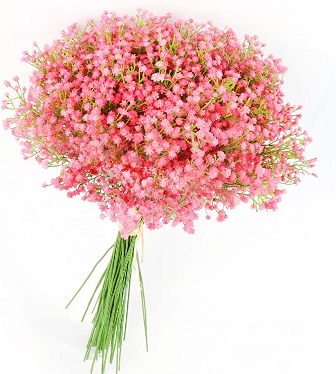 15 Pcs Baby's Breath Gypsophila Bouquet White Artificial Silk Flowers