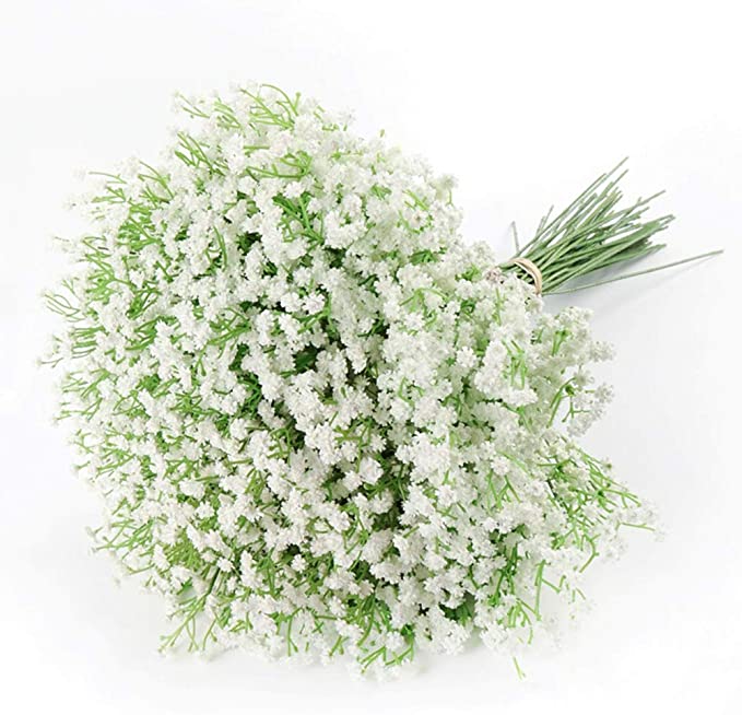 15 Pcs Baby's Breath Gypsophila Bouquet White Artificial Silk Flowers