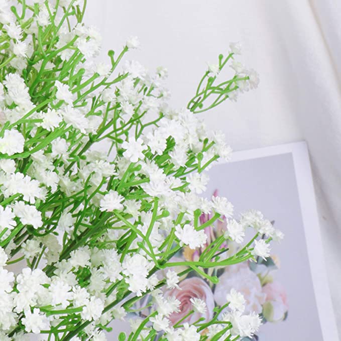 15 Pcs Baby's Breath Gypsophila Bouquet White Artificial Silk Flowers
